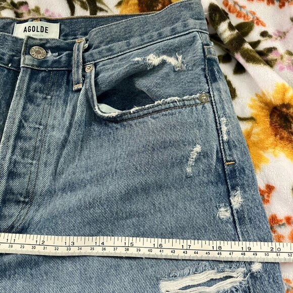 Agolde 90's Jeans Womens 27 Distressed High Rise Straight Leg Made USA - Picture 6 of 10